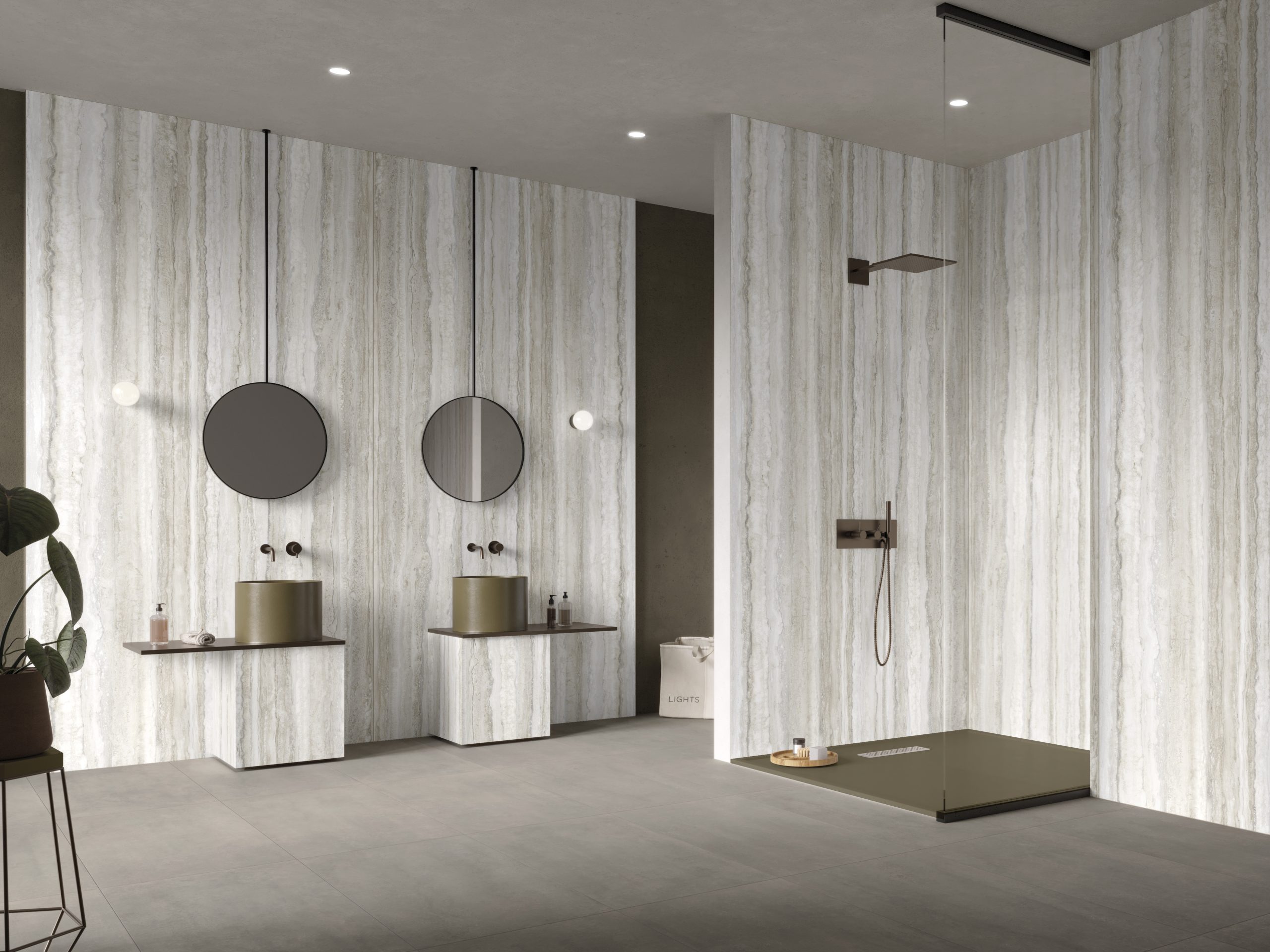 Lapidura Heaven Travertino Taupe 12mm Porselen Tezgah - Görsel 2